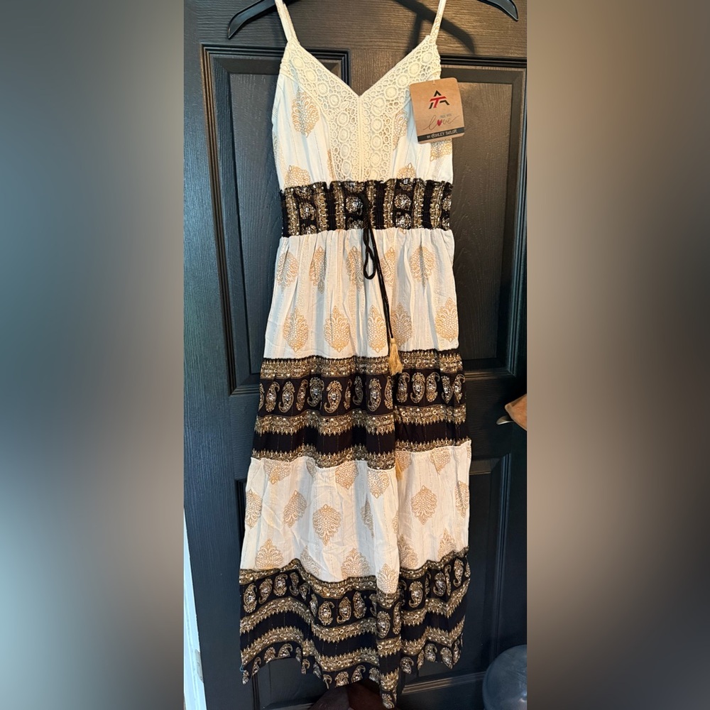 Ashley Taylor Boho Maxi Dress NWT OSFM